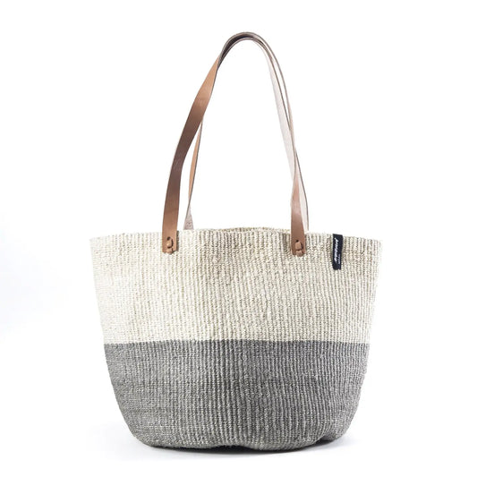 Kiondo Shopper Basket - Natural and Light Grey
