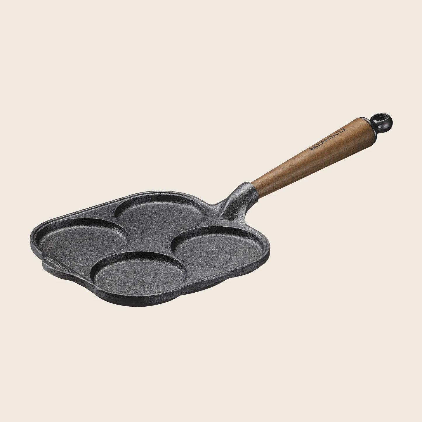 Skeppshult 8” x 8” Cast Iron Egg Pan With Walnut Handle