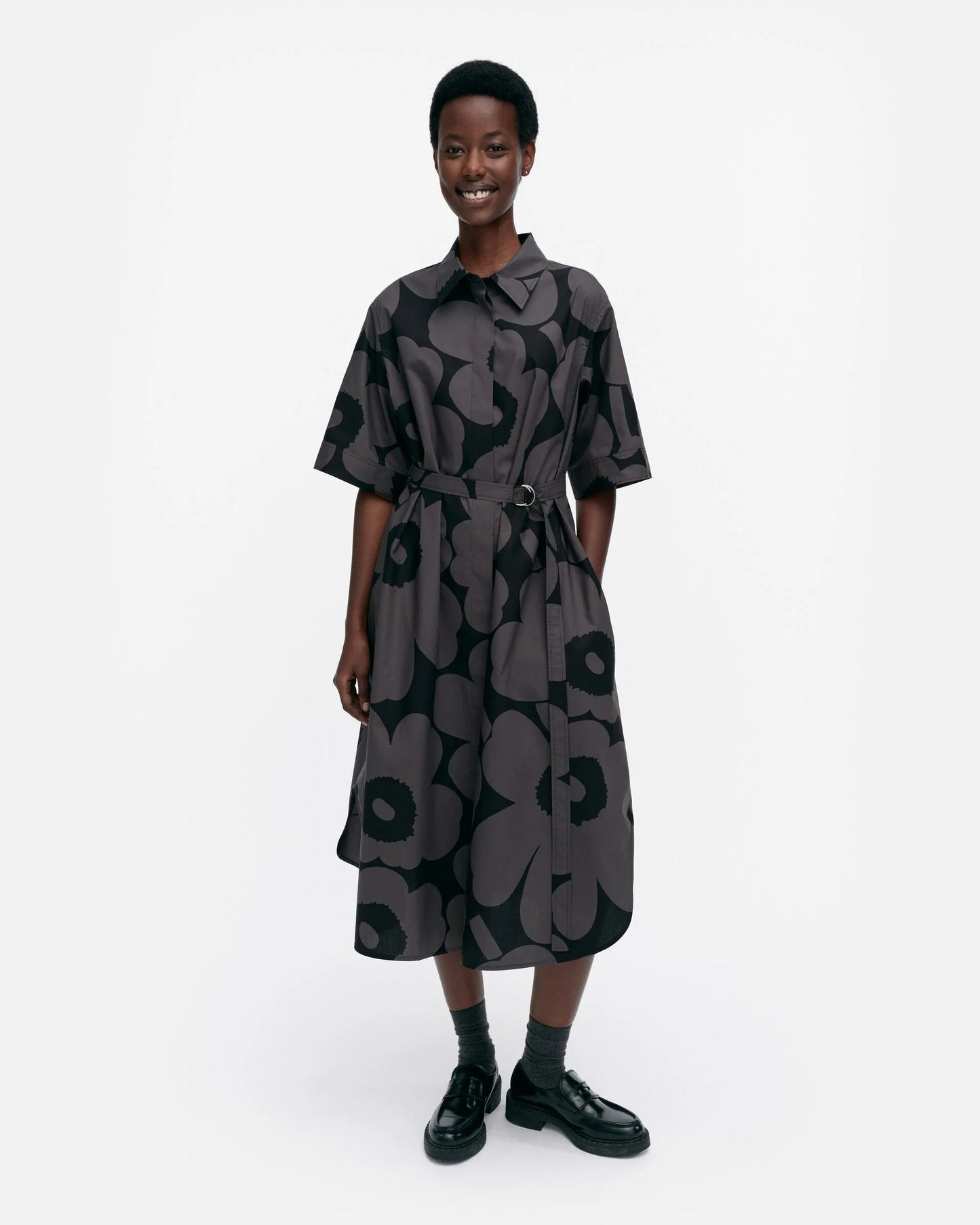 Popliini Unikko Collared Cotton Dress