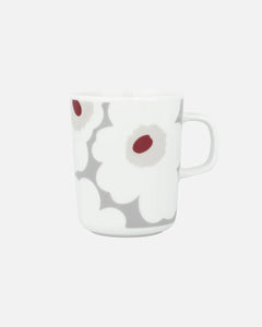 Unikko Mug (Grey, White, Dark Red)