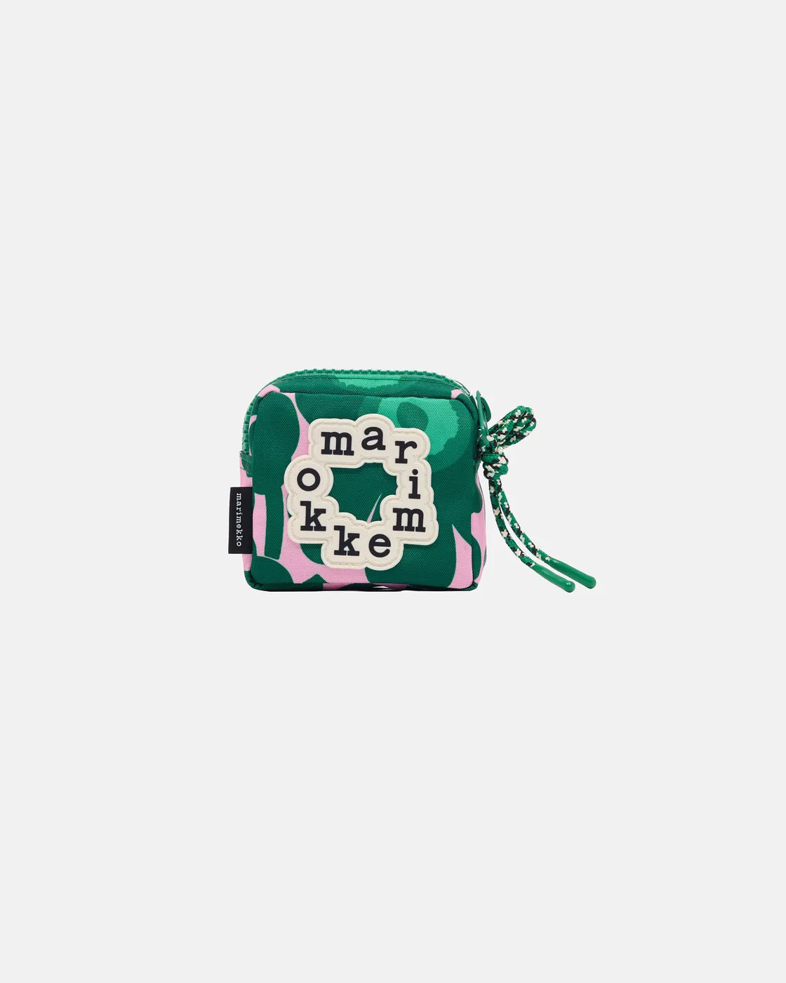 Niekka Mini Unikko Pouch. Dark Green, Pink