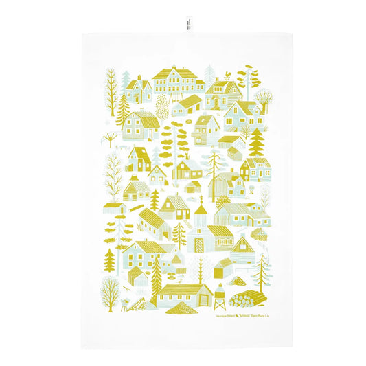 Mökkilä Yellow Kitchen Towel - Kauniste