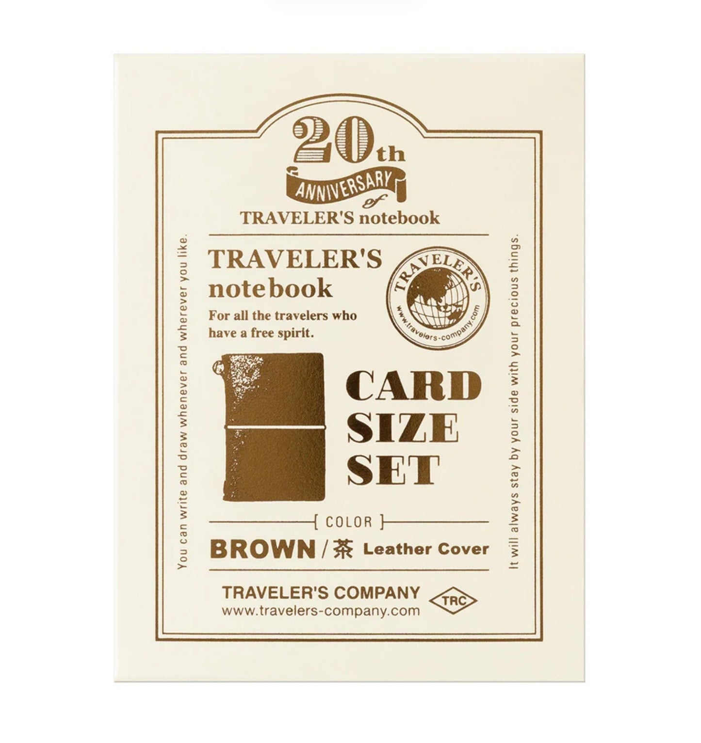 Traveler’s Notebook Card Size 20th Anniversary Set - Brown