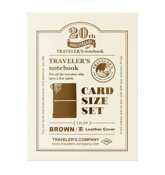Traveler’s Notebook Card Size 20th Anniversary Set - Brown