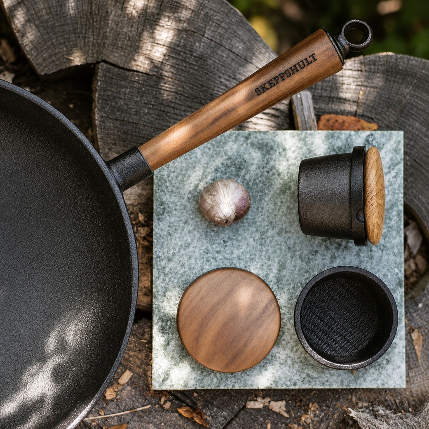 Skeppshult Swing Cast Iron Pepper Mill with Walnut Lid