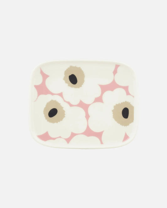 OIVA UNIKKO Small Plate, White on Pink