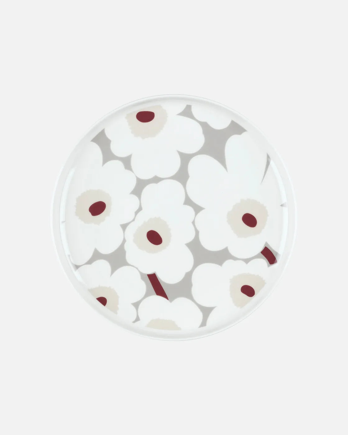 Unikko Dinner Plate (Grey, White, Dark Red)