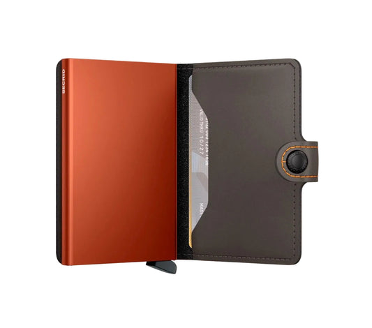 Miniwallet Matte Truffle and Orange