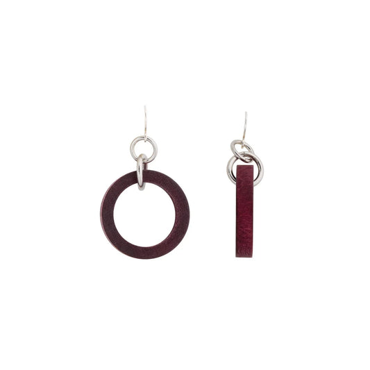 Järviruoko Earrings - Plum Red