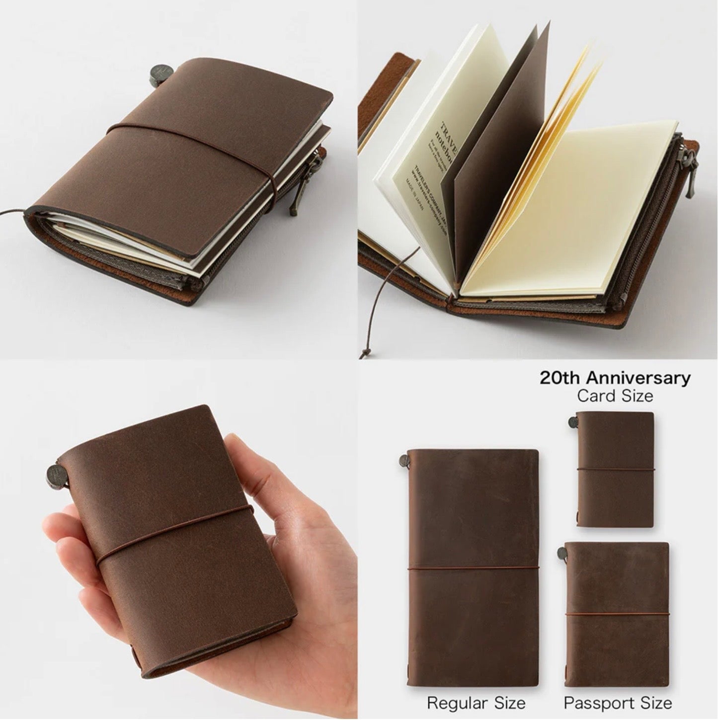 Traveler’s Notebook Card Size 20th Anniversary Set - Brown