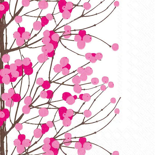 Lumimarja Luncheon Napkins Pink on White