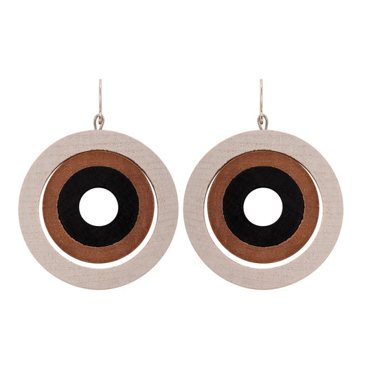 Olga Earrings - White/Brown/Black