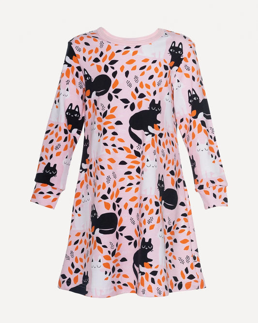 Paapii AAMU nightgown, hide and seek, soft pink and orange