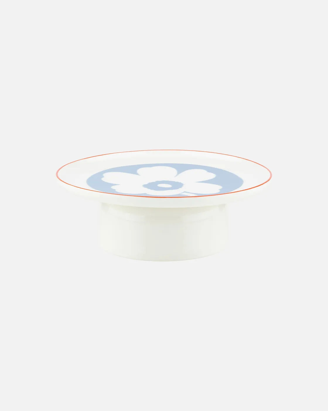 Unikko Serving Dish. White, Blue, Orange Rim