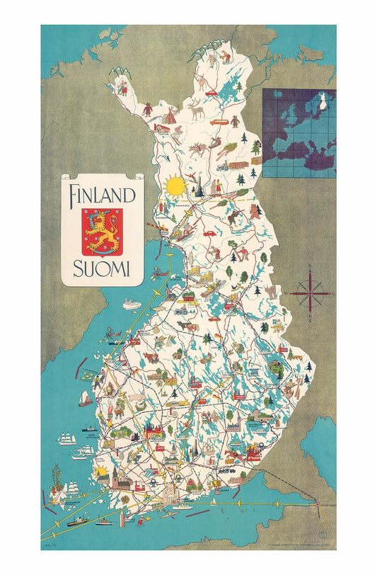 Map of Finland Postcard