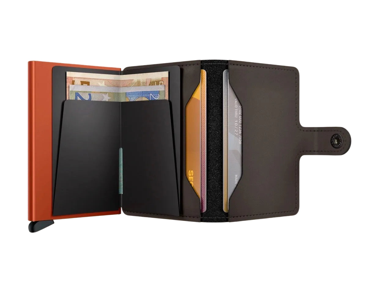 Miniwallet Matte Truffle and Orange