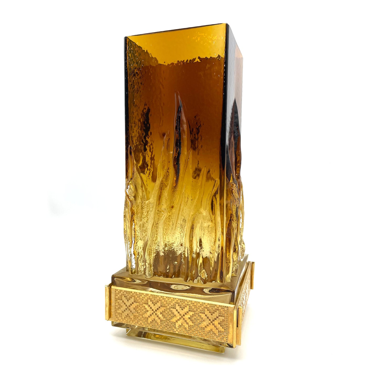 Vintage Kumela "Liekki" Amber Art Glass Vase – Eino Wänni, Finland