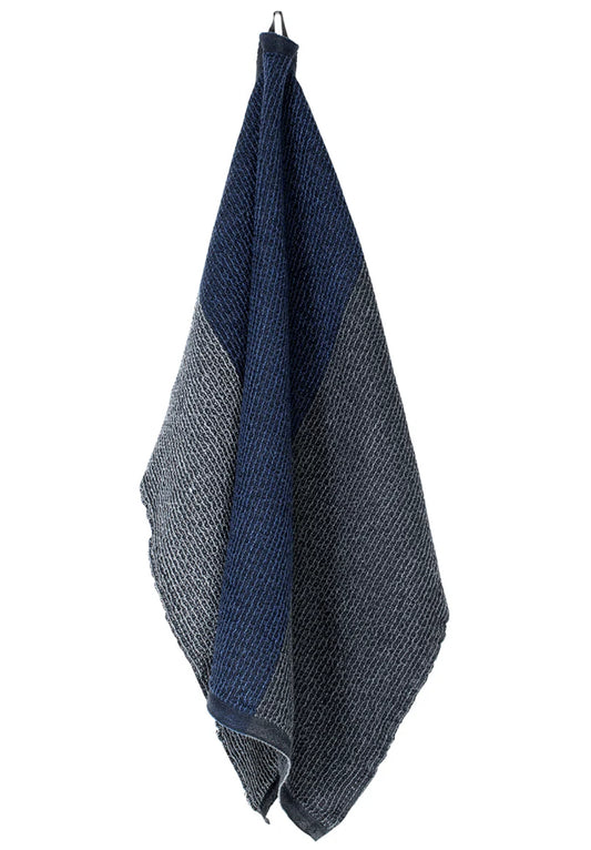 TERVA Linen Towel, Black Multi Blueberry