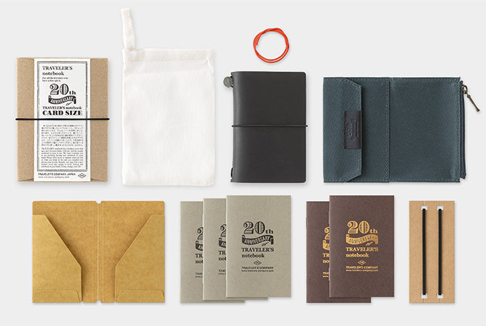 Traveler’s Notebook Card Size 20th Anniversary Set - Black