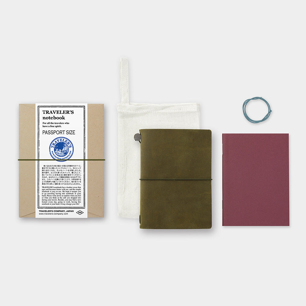 Traveler’s Notebook Passport Size Starter Kit - Olive