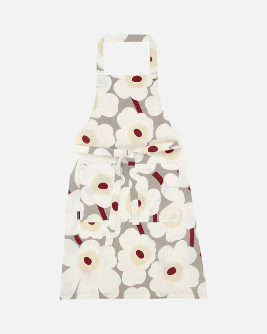 Pieni Unikko Apron(grey, white, dark red, yellow)