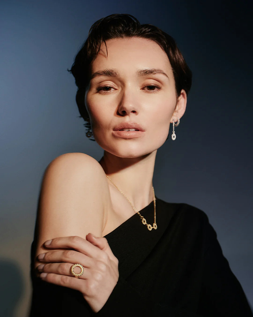 Circle of Light Bronze Drop Earrings