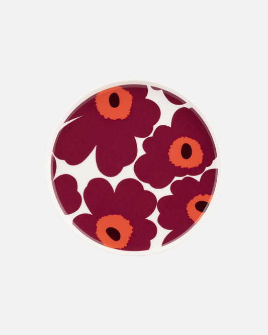 Unikko Salad Plate, Burgundy