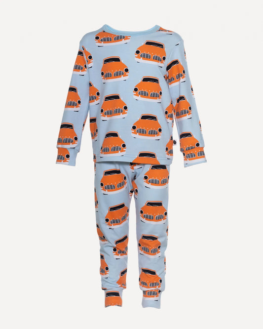 RUSKO pyjamas, Vintage cars, light blue and orange