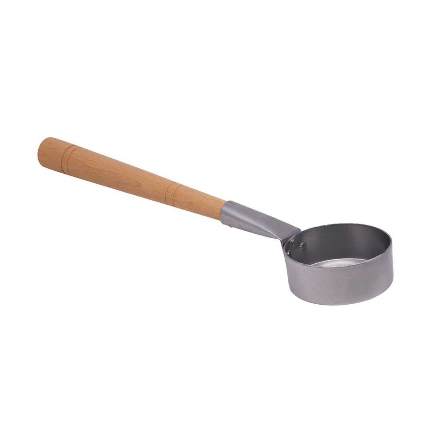 Cool Silver Aluminum Sauna Ladle with Beechwood Handle