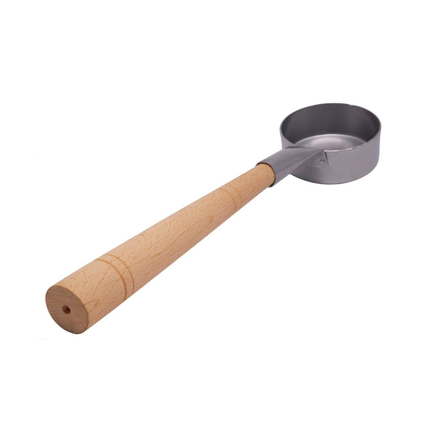 Cool Silver Aluminum Sauna Ladle with Beechwood Handle