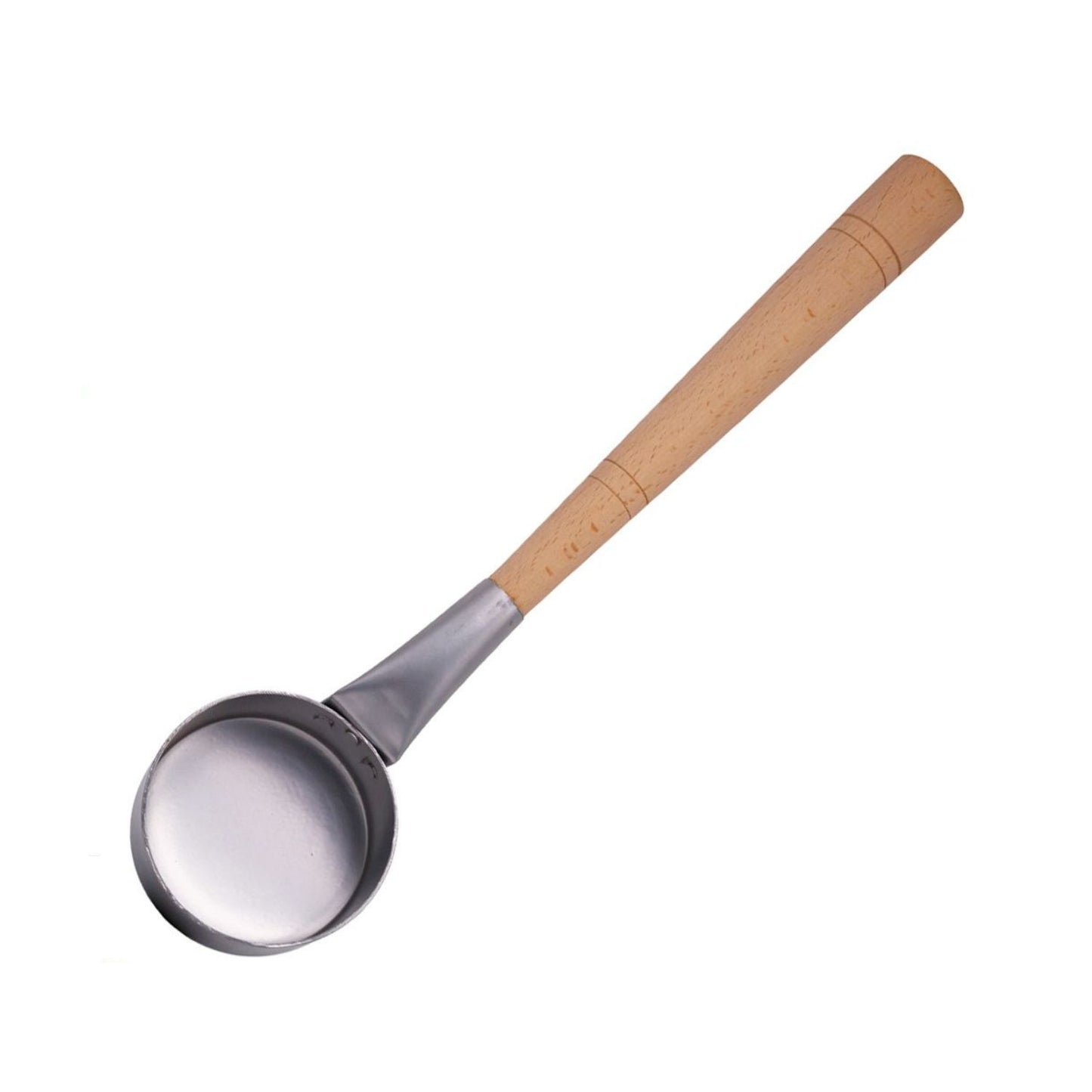 Cool Silver Aluminum Sauna Ladle with Beechwood Handle