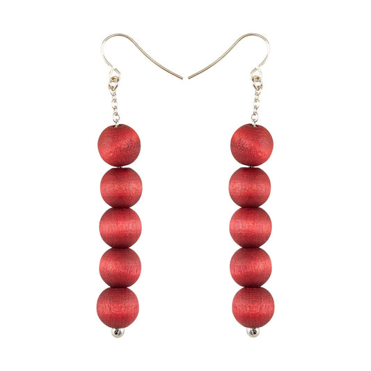 Sara Earrings Wine Red