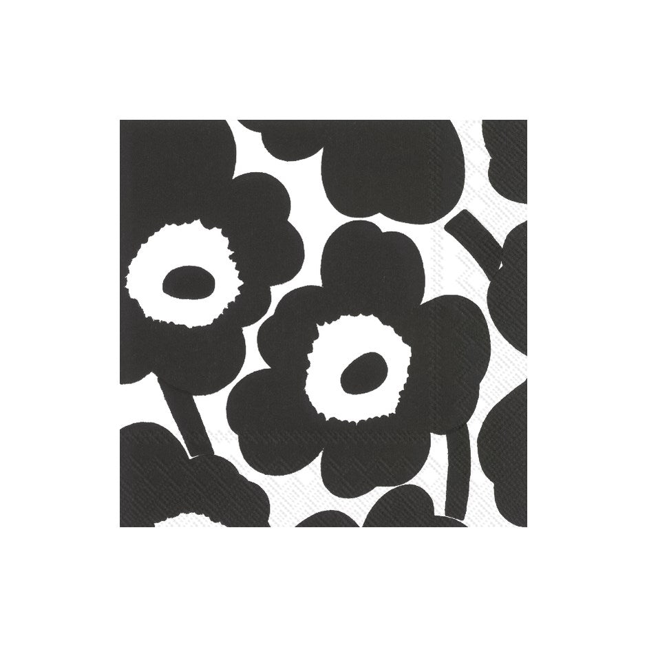 Unikko Black White Cocktail Napkins