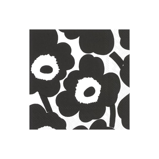 Unikko Black White Cocktail Napkins