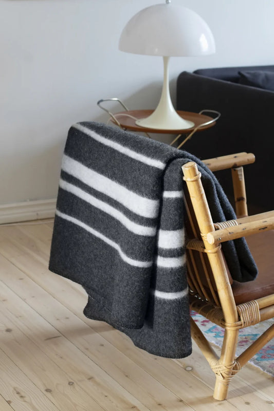 Camp Wool Blanket - Black/Light Grey