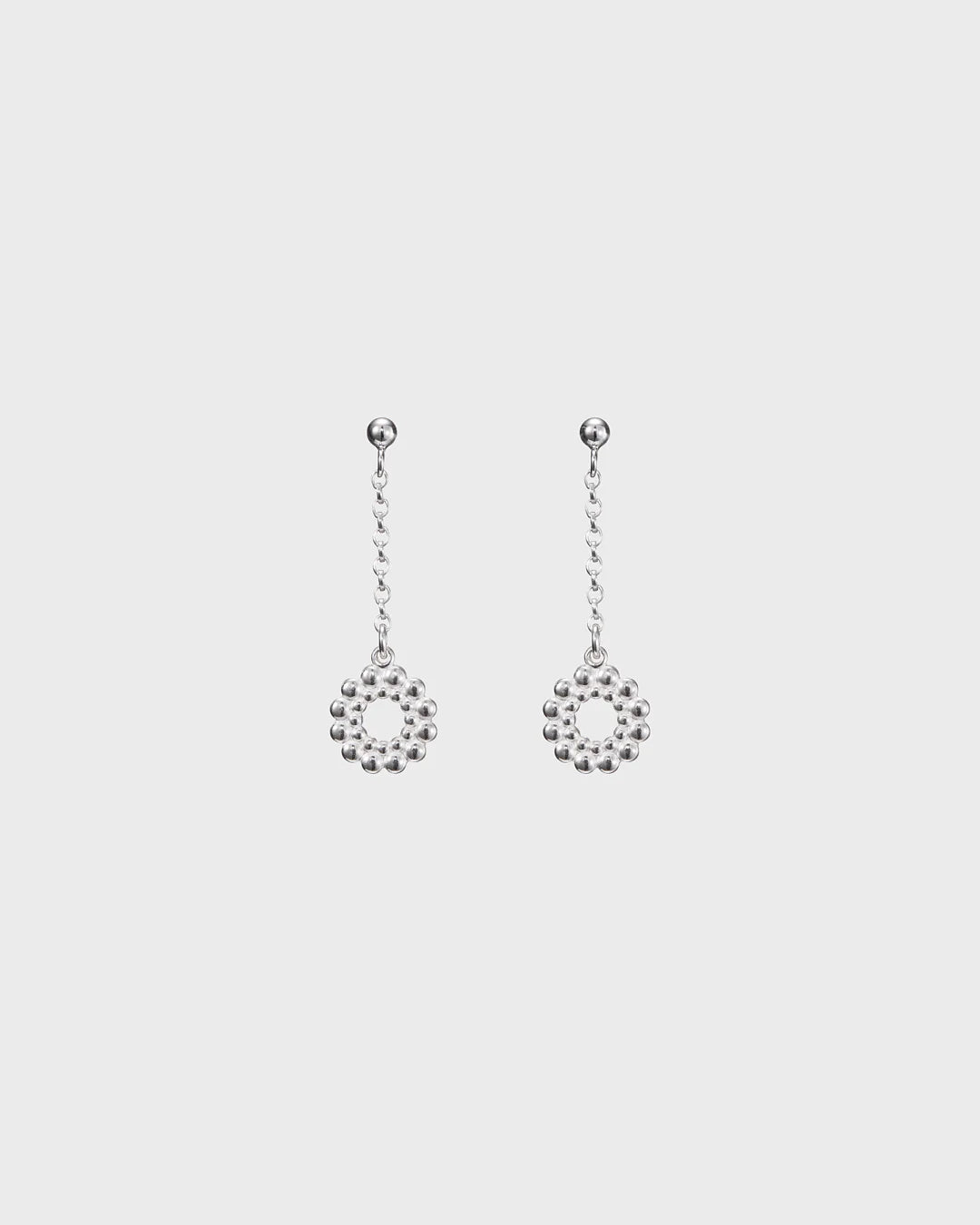 Circle of Light Silver Drop Earrings