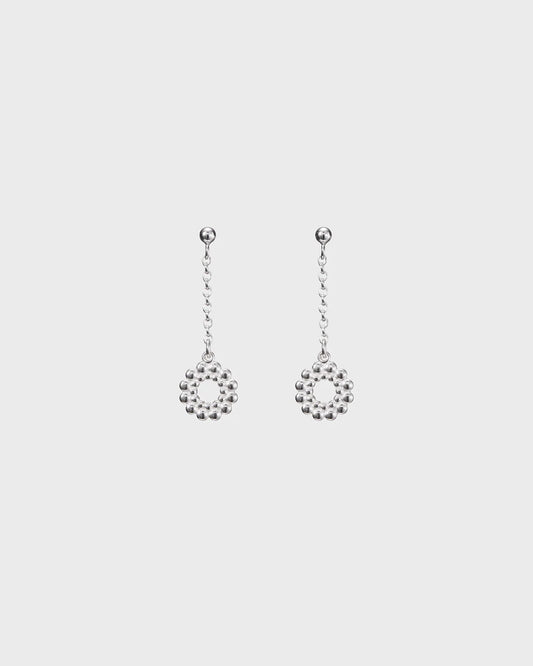 Circle of Light Silver Drop Earrings
