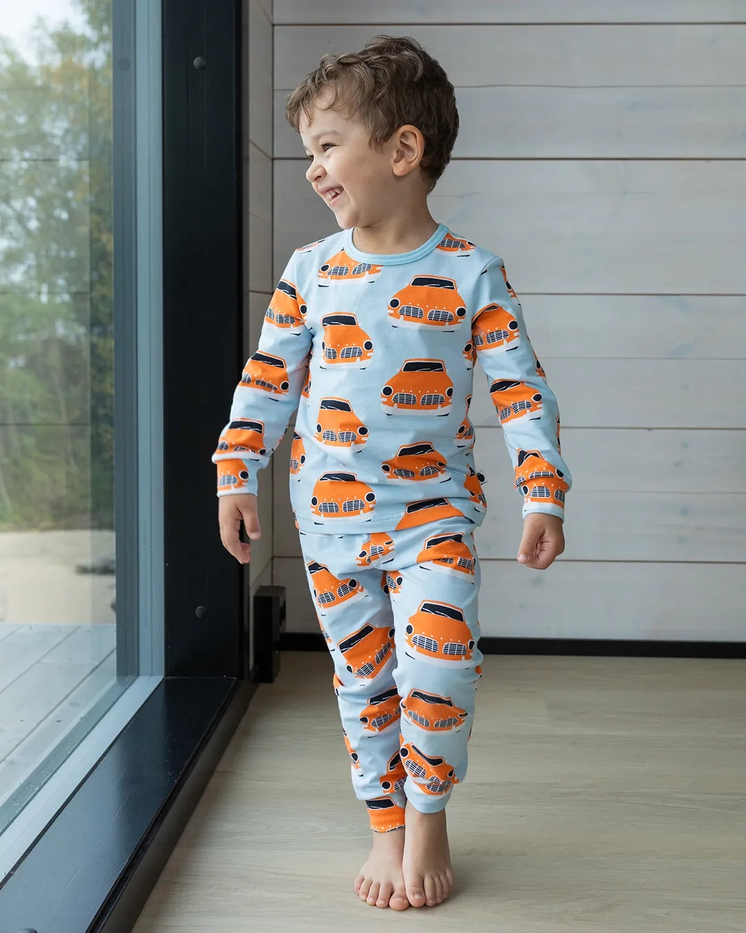 RUSKO pyjamas, Vintage cars, light blue and orange