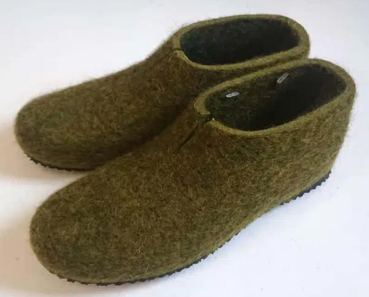 Felt Slipper - Mossy Green