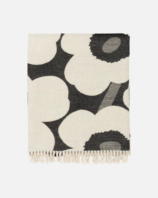 Unikko Black and White Blanket