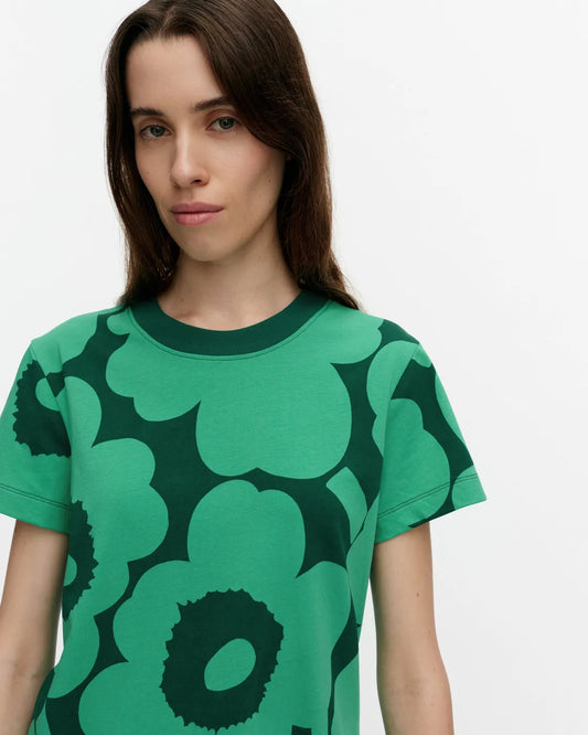 Heleys Unikko T Shirt. Green, Dark Green