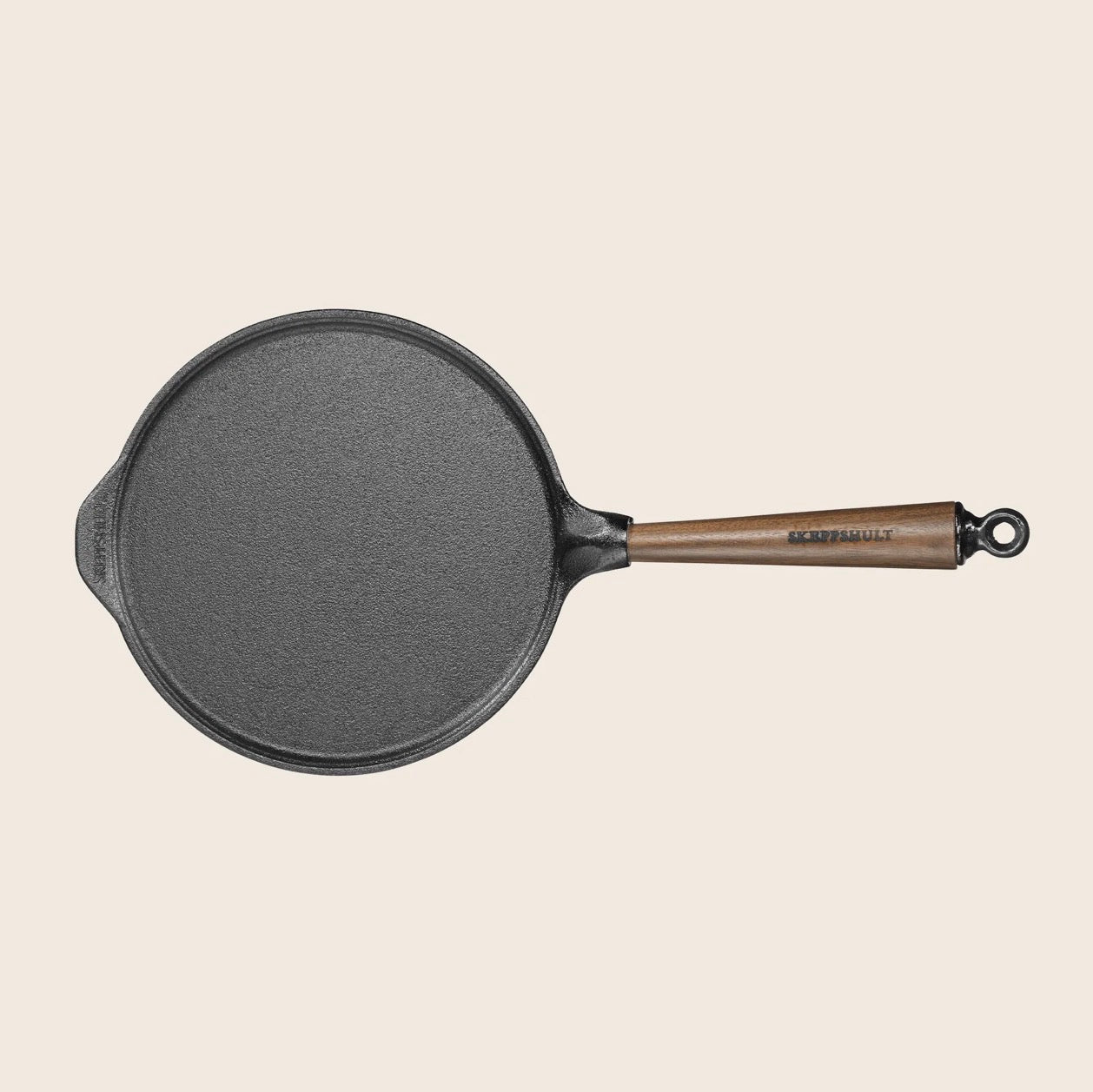 Skeppshult 9” Cast Iron Pancake (lätty) Pan With Walnut Handle