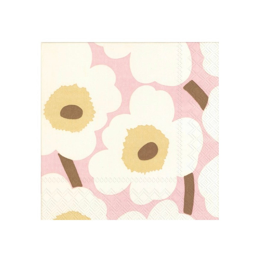 Unikko Rose Cream Luncheon Napkins