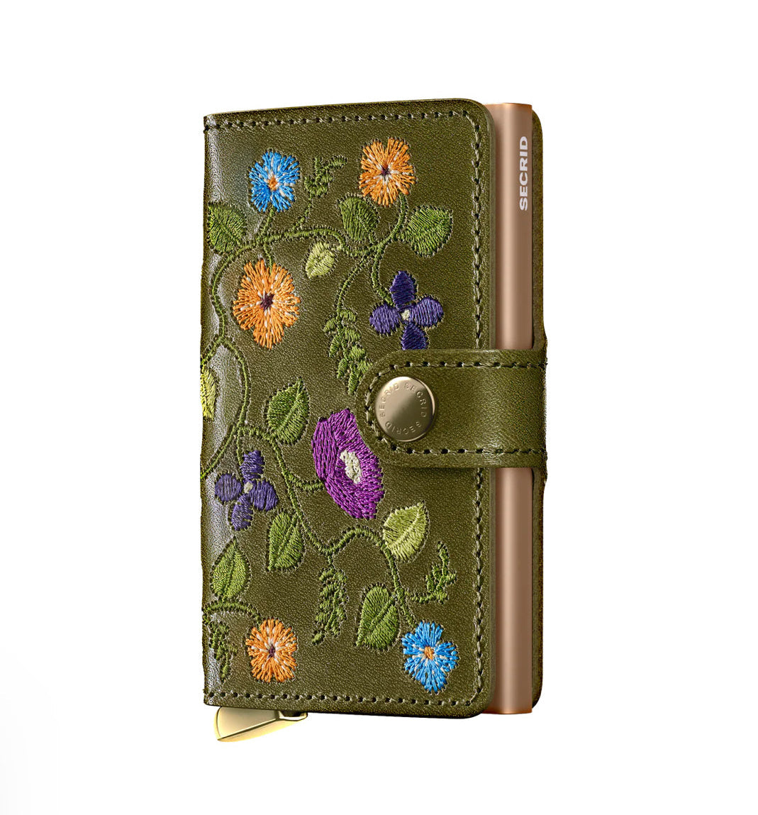 Miniwallet  Stitch Floral Olive