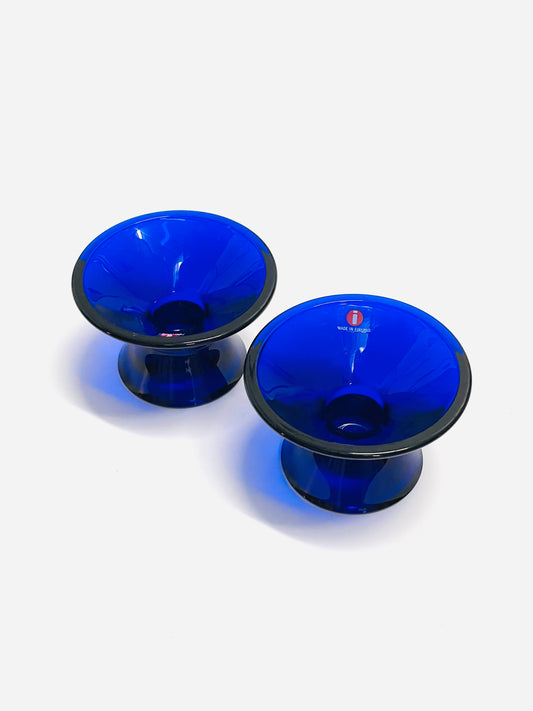Iittala Kartio Candleholder Cobalt Blue - Retro