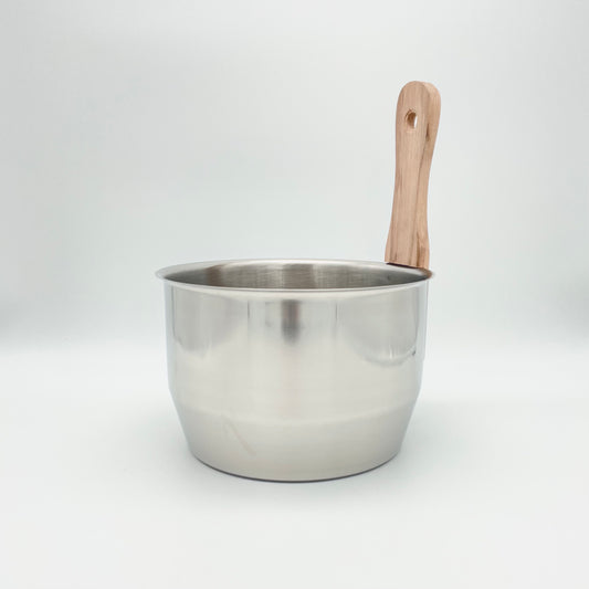 Stainless Steel Sauna Bucket 4.5L with Wooden Handle