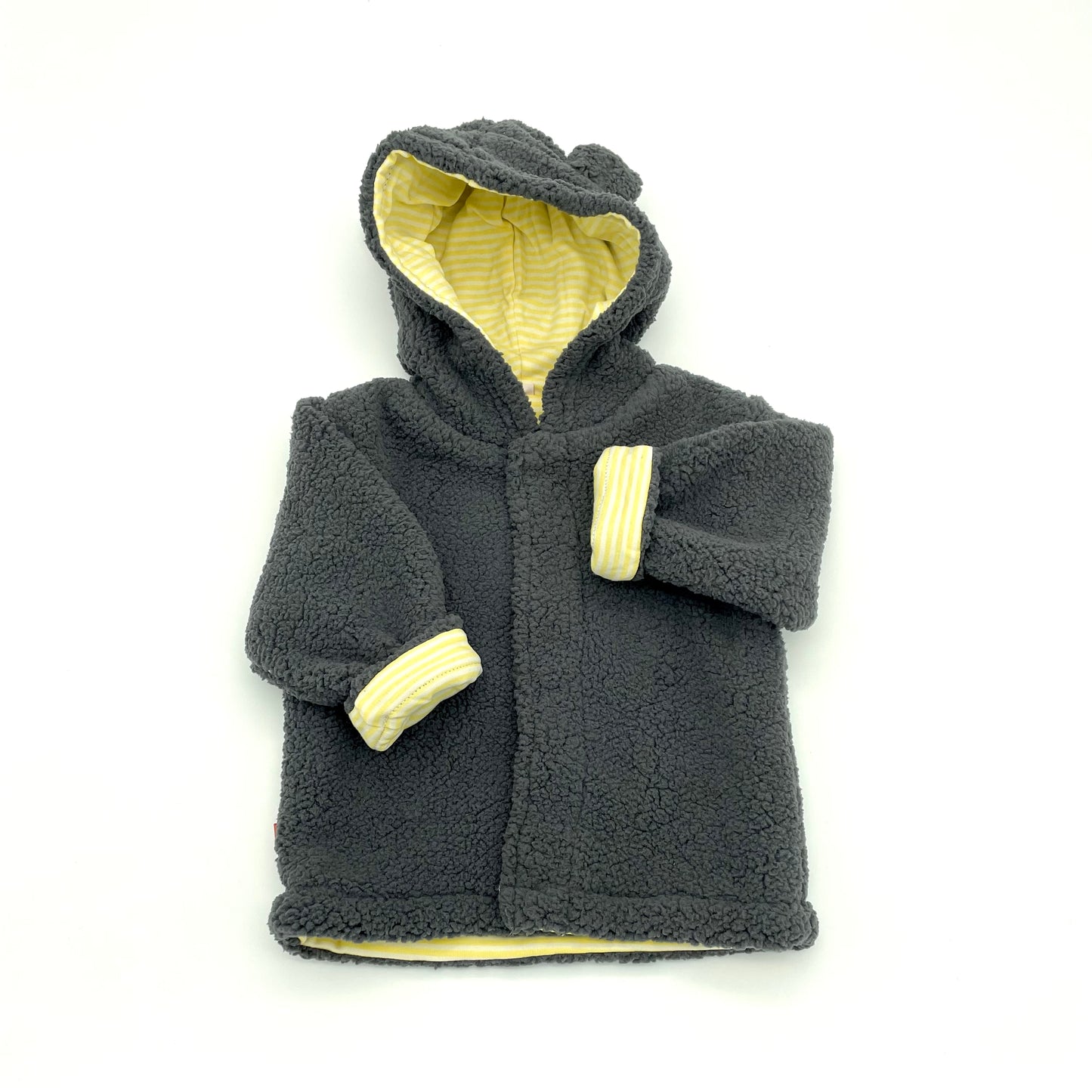 Magnetic Bears Grey Fleece Hooded Baby Jacket