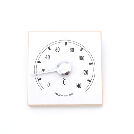 White Sauna Thermometer – Dark Alder Wood
