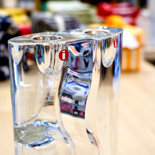 Iittala Pari Candleholders, 22 cm – Clear (Pair, Vintage 1988)