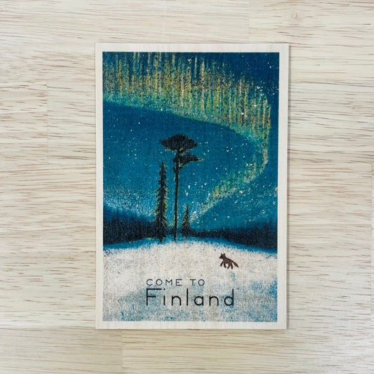 Following the Footsteps of a Fox – Wooden Postcard